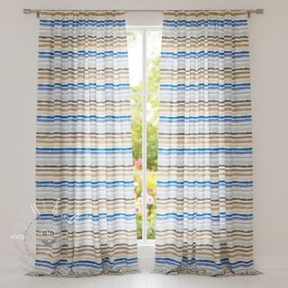 Bavlněná látka Big stripes Snoozy old blue