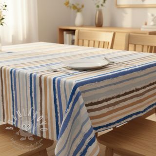 Bavlněná látka Big stripes Snoozy old blue