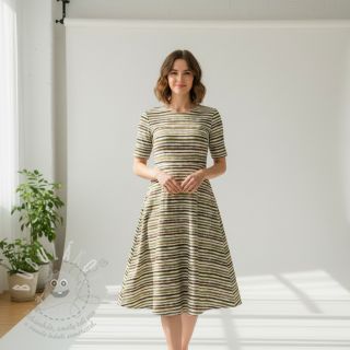 Bavlněná látka Small stripes Snoozy taupe