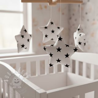 Bavlněná látka Stars white/black