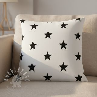 Bavlněná látka Stars white/black