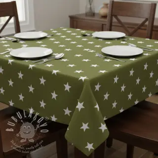 Bavlněná látka Stars green