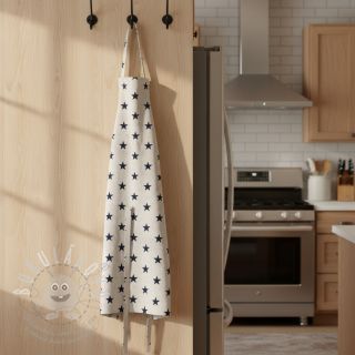 Bavlněná látka Stars white/navy