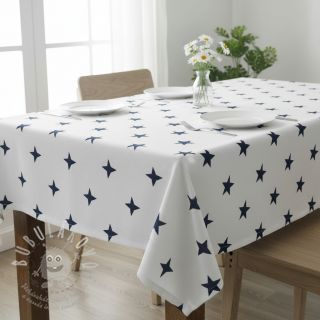 Bavlněná látka Stars white/navy
