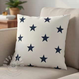 Bavlněná látka Stars white/navy
