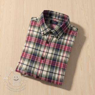 Bavlněná látka YARN DYED CHECK BRUSHED pickle