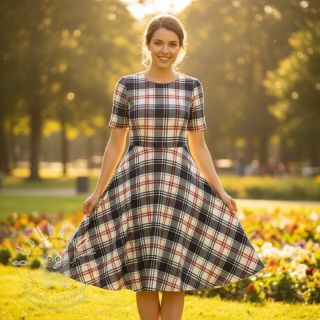 Bavlněná látka YARN DYED CHECK BRUSHED navy brick