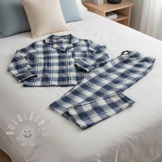 Bavlněná látka YARN DYED CHECK BRUSHED Silva design A