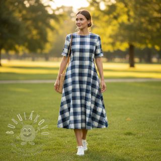 Bavlněná látka YARN DYED CHECK BRUSHED Silva design A