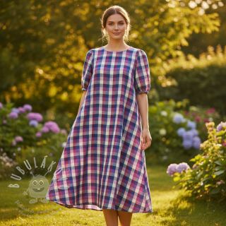 Bavlněná látka YARN DYED Square cerise