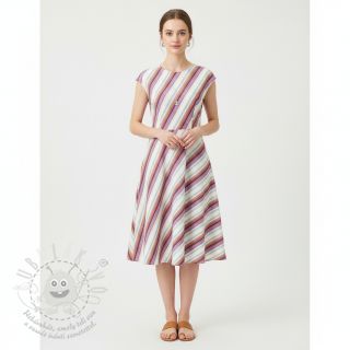 Bavlněná látka YARN DYED Line multi