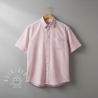 Bavlněná látka YARN DYED CHECK BRUSHED light rose