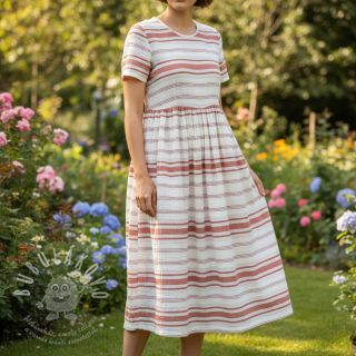 Bavlněná látka YARN DYED Structure brique