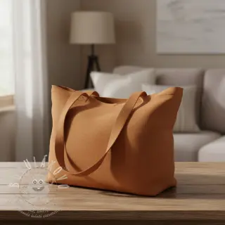Bavlněný popelín dark cognac