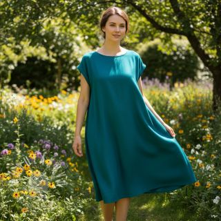 Bavlněný popelín forest petrol