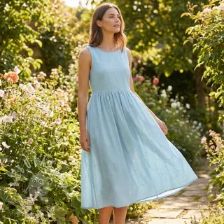 Bavlněný popelín light blue