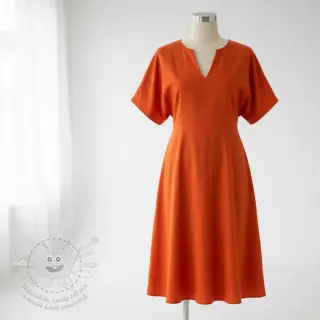 Bavlněný popelín flame orange