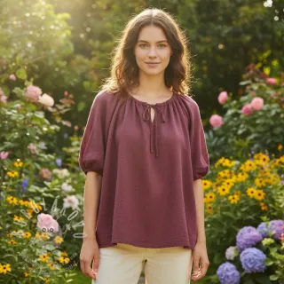 Bavlněná látka SLUB WASHED mauve