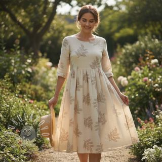 Bavlněná látka EMBROIDERY Sofia design B