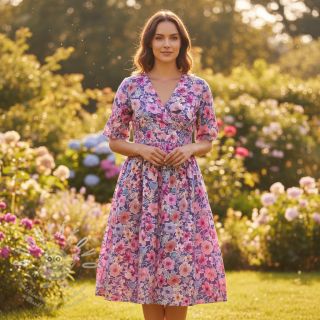 Bavlněná látka Significant flowers purple digital print