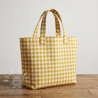 Bavlněná látka Check ochre