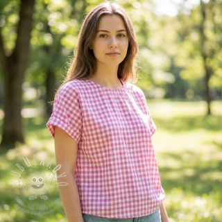 Bavlněná látka Check pink