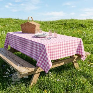 Bavlněná látka Check pink