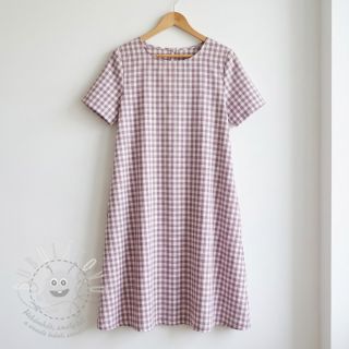 Bavlněná látka Check mauve