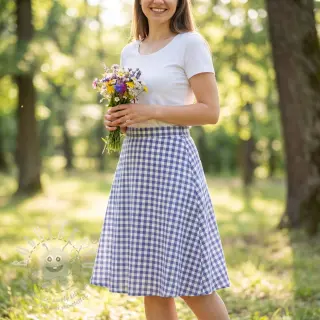 Bavlněná látka Check lavender