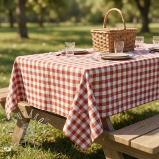 Bavlněná látka Check terra