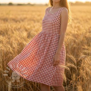 Bavlněná látka Check terra