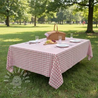 Bavlněná látka Check old rose