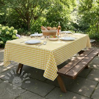 Bavlněná látka Check yellow