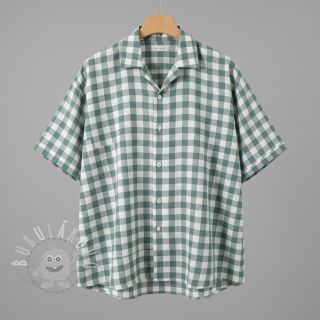 Bavlněná látka Check teal