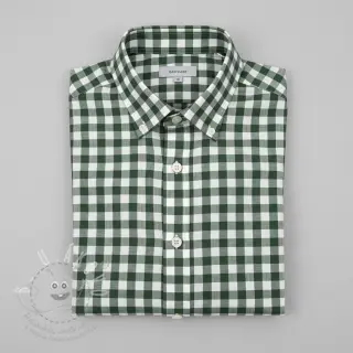 Bavlněná látka Check dark green