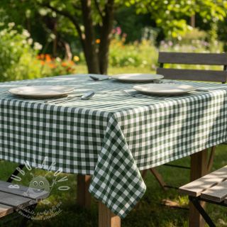 Bavlněná látka Check dark green