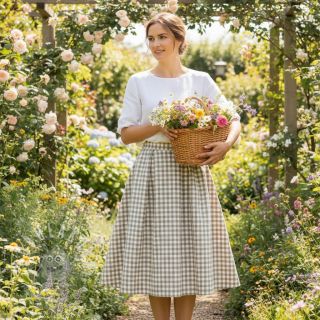 Bavlněná látka Check sand