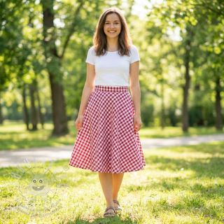 Bavlněná látka Check berry