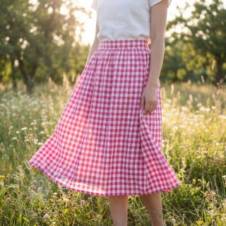 Bavlněná látka Check fuchsia