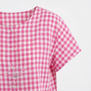 Bavlněná látka Check fuchsia