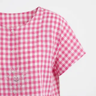 Bavlněná látka Check fuchsia