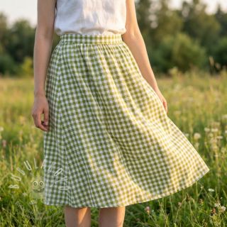 Bavlněná látka Check old lime