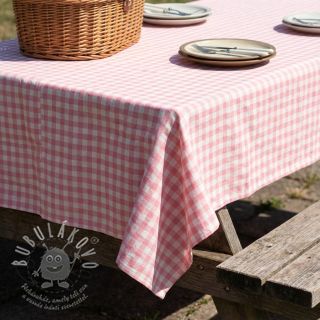 Bavlněná látka Check rosa