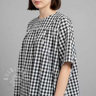 Bavlněná látka Check black