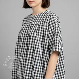 Bavlněná látka Check black
