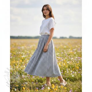 Bavlněná látka Check grey