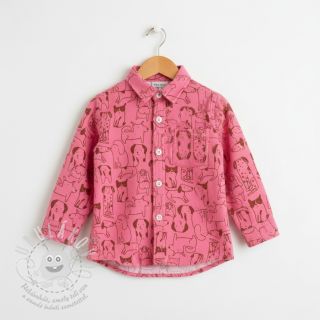 Bavlněná látka FLANNEL Dogs pink