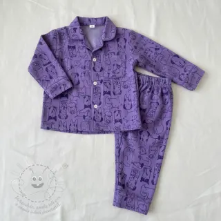 Bavlněná látka FLANNEL Dogs purple