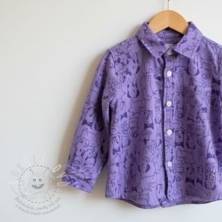 Bavlněná látka FLANNEL Dogs purple
