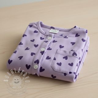 Bavlněná látka FLANNEL Hearts lavender